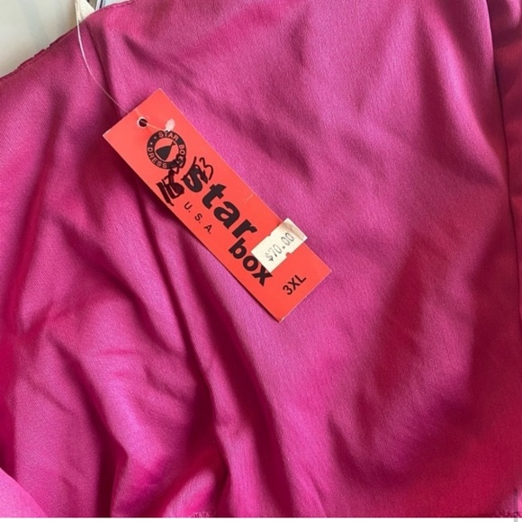 Vintage 90s Pink Chiffon One Shoulder Dress Prom Rosette Ruched Knee Length 3X - Picture 10 of 11